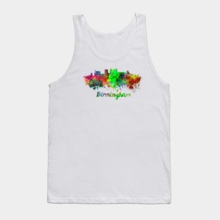 Birmingham skyline in watercolor Tank Top